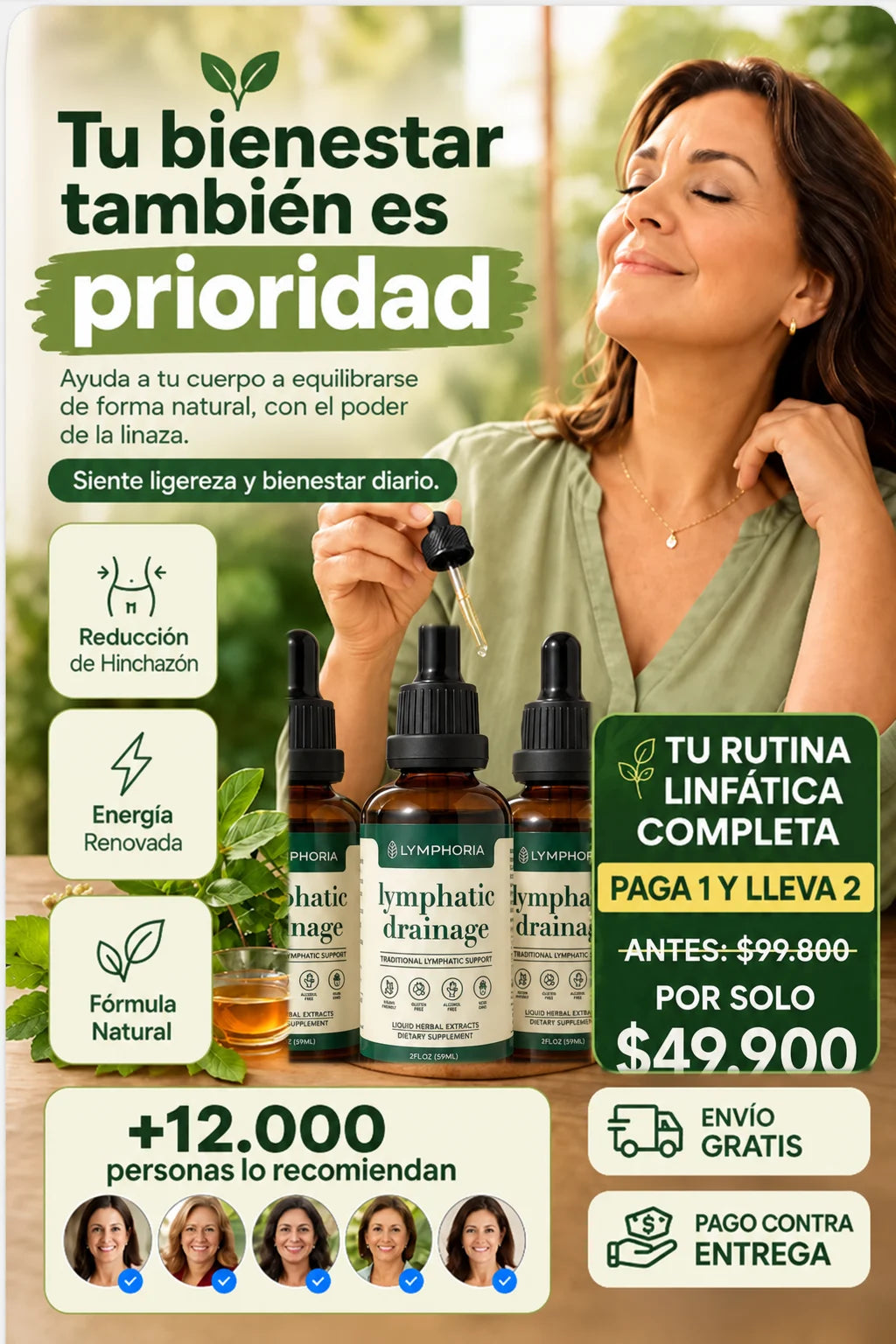 Compra 1 y Llévate 2 - Gotas de Drenaje Linfático LYMPHORIA™ 60 ml