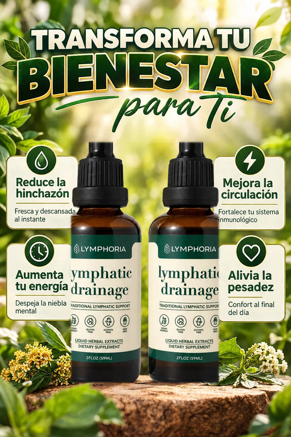 Compra 1 y Llévate 2 - Gotas de Drenaje Linfático LYMPHORIA™ 60 ml